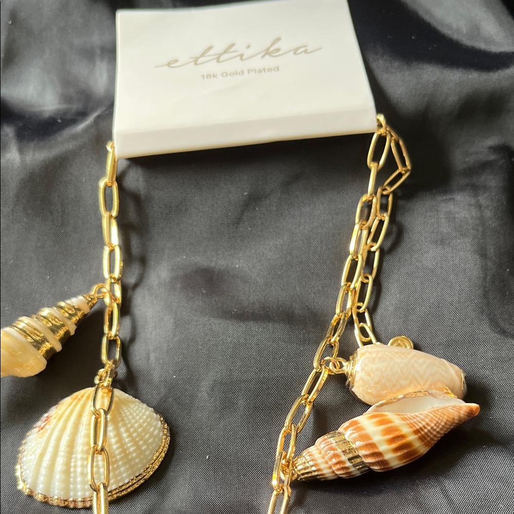 ethika Gold Shell Charm Necklace